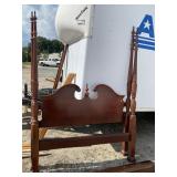 CHERRY QUEEN SIZE RICE CARVED BED