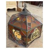 HANGING LEADED GLASS POPEYES CHICKEN LIGHT FIXTURE