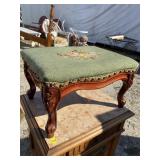 MAHOGANY FRENCH NEEDLE POINT STOOL
