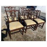 SET OF 6 SOLID MAHOGANY CHIPPENDALE CHAIRS