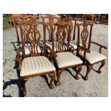 SET OF 6 CHERRY CHIPPENDALE CHAIRS