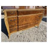 WALNUT FRENCH CARVED 4 DRAWER CHEST