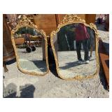PAIR FRENCH CARVED HANGING MIRRORS
