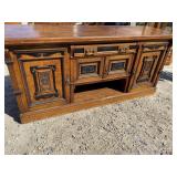 LARGE WALNUT CARVED EASTLAKE BUFFET
