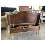 FRENCH CARVED WALNUT FULL SIZE BED