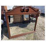 LARGE SOLID CHERRY BEVELLED MIRROR