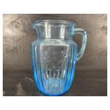 ANCHOR HOCKING BLUE MAYFAIR OPEN ROSE LARGE