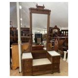 EXTRA TALL VICTORIAN MARBLE TOP DROP CENTER