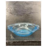 ANCHOR HOCKING BLUE MAYFAIR OPEN ROSE VEGETABLE
