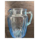 ANCHOR HOCKING BLUE MAYFAIR OPEN ROSE LARGE