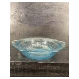 ANCHOR HOCKING BLUE MAYFAIR OPEN ROSE LARGE