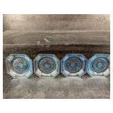 ANCHOR HOCKING BLUE MAYFAIR OPEN ROSE BREAD AND