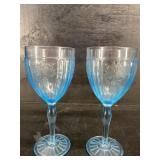 ANCHOR HOCKING BLUE MAYFAIR OPEN ROSE TALL WATER