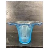 ANCHOR HOCKING BLUE MAYFAIR OPEN ROSE SWEET PEA