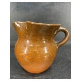 ANTIQUE BEN OWEN MASTER POTTER BROWN GLAZE PITCHER
