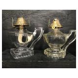 2 GREEK KEY FINGER OIL LAMPS