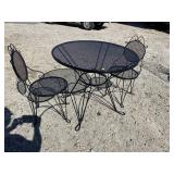2 PC BLACK IRON TABLE AND 2 CHAIRS