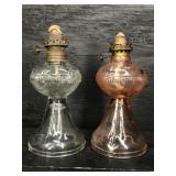 PR OF MINIATURE GREEK KEY OIL LAMPS