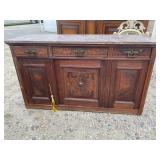 WALNUT VICTORIAN MARBLE TOP BUFFET