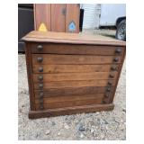 8 DRAWER WALNUT SPOOL CABINET