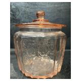 ANCHOR HOCKING PINK MAYFAIR OPEN ROSE DEPRESSION