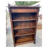WALNUT VICTORIAN OPEN BOOKCASE