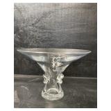 SIGNED STEUBEN CRYSTAL MID CENTURY FLARED VASE