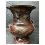 ORIENTAL BRONZE BIRD VASE