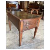 MAHOGANY LEATHER TOP TABLE