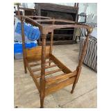 ANTIQUE OVERSIZED OAK DOLL SIZE POSTER BED