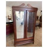 DARK WOOD 2 DOOR WARDROBE