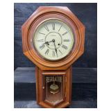 WALTHAM REGULATOR MAHOGANY CLOCK RUNNING; A N