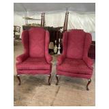 PR OF EXTRA CLEAN QUEEN ANNE WINGBACK CHAIRS
