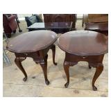 PR OF ROY HILL CHERRY QUEEN ANNE TABLES