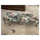 PR OF BRASS LEG FOOT STOOLS