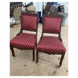 PR OF WALNUT VICTORIAN HIP REST CHAIRS