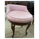 FRENCH CARVED ROUND VANITY STOOL