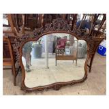 HEAVY CARVED MAHOGANY MIRROR