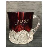 MINI CRANBERRY FLASH EAPG SOUVENIR MUG
