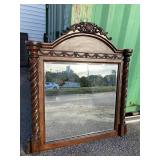 CHERRY HEAVILY CARVED MIRROR