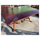 CHERRY FINISH BANDED DINING ROOM TABLE