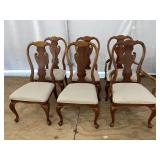 SET OF 6 QUEEN ANNE DINING ROOM CHAIRS