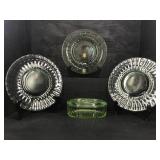 4 PC MISC GREEN DEPRESSION GLASS LOT