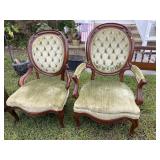 PR OF VICTORIAN STYLE CAMEO BACK CHAIRS