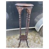 MAHOGANY BARLEY TWIST FERN STAND
