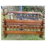 CHERRY FULL SIZE BED WITH METAL RAILS