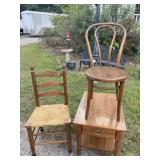3 PC LOT OF 2 CHAIRS AND 1 TABLE