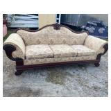 CORNUCOPIA CARVED MAHOGANY SOFA