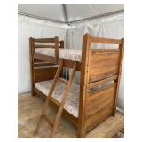 SET OF OAK YOUNG HINKLE BUNK BEDS