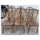 SET OF 6 OAK WINDSOR CHAIRS
